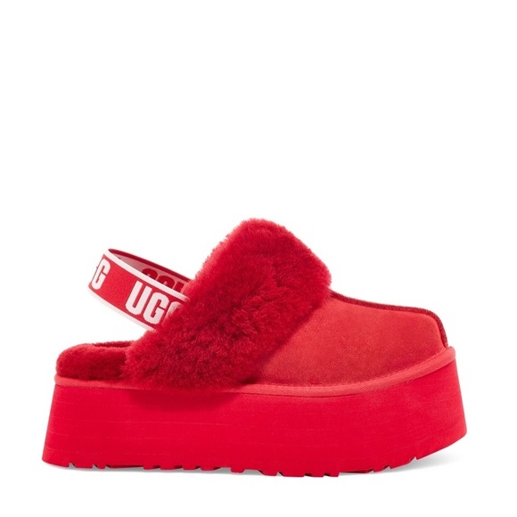 UGG Red Fluffy Platform Shoes - Picture 10 of 10